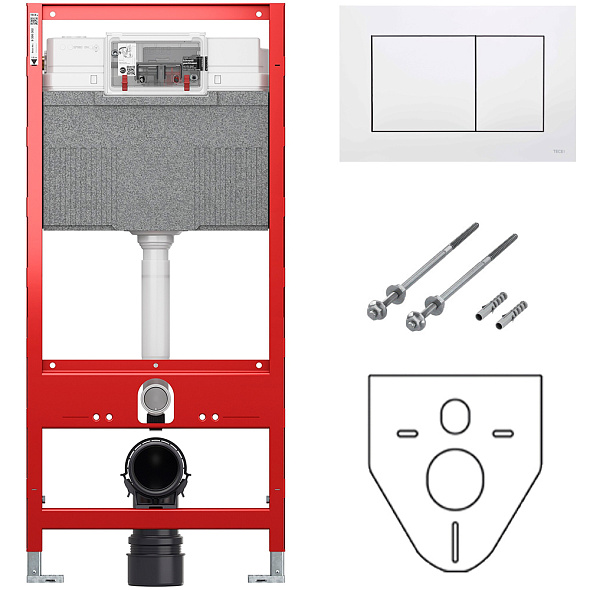 Комплект инсталляции TECE base kit + кнопка белая, 4в1, 9400413