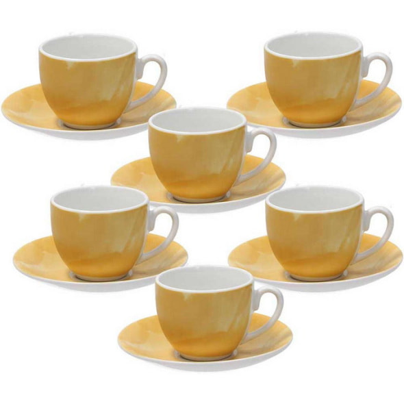 Набор чашек кофейных с блюдцами Sfera Colorplay Giallo 120 мл, 12 предметов