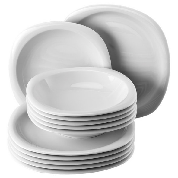 Набор посуды на 6 персон Suomi White, 12 предметов