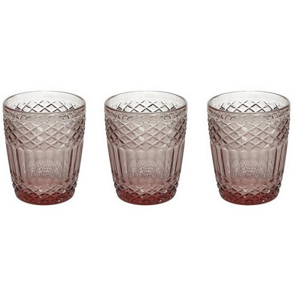 Набор стаканов Glass Claire 300 мл, 3 шт, розовый