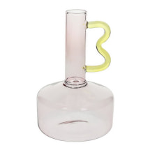 Ваза Glass Design Art 19 см, розовая/желтая