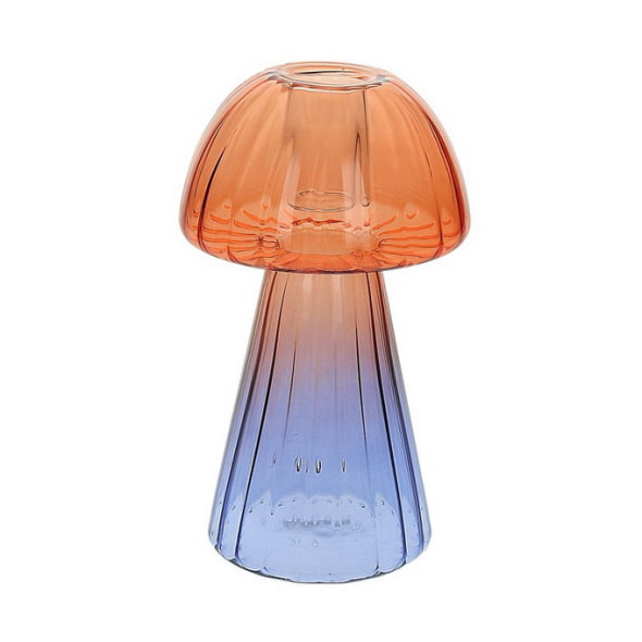 Подсвечник Glass Design Mushroom 15 см, фиолетовый/красный