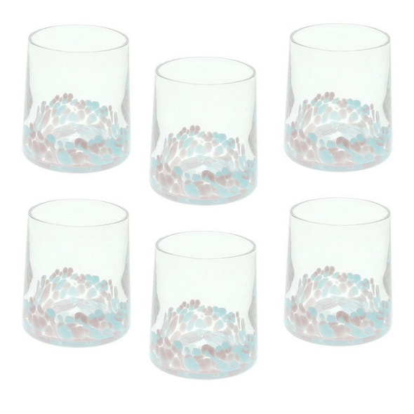 Набор стаканов Glass Venezia 300 мл, 6 шт, розовый/голубой