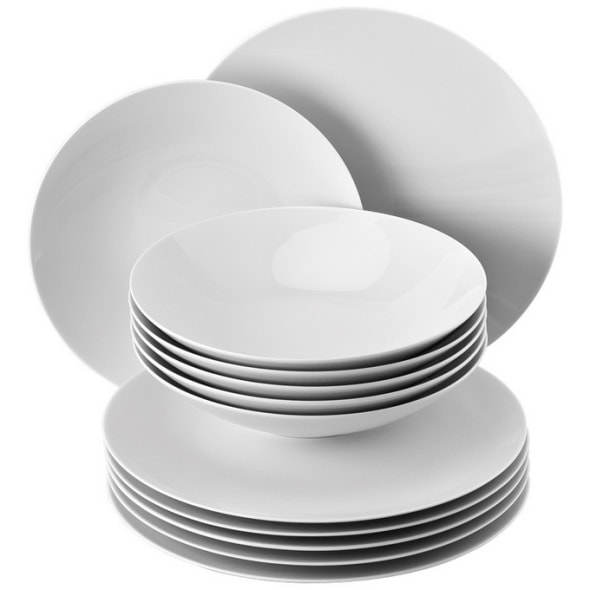 Набор посуды на 6 персон TAC Gropius White, 12 предметов