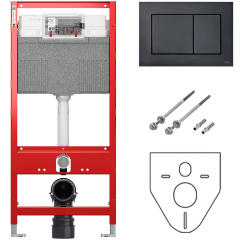 Комплект инсталляции TECE base kit + кнопка черная матовая, 4в1, 9400414