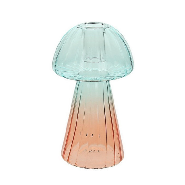 Подсвечник Glass Design Mushroom 15 см, оранжевый/синий