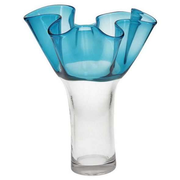 Ваза Glass Design Bizarre 27 см, голубая