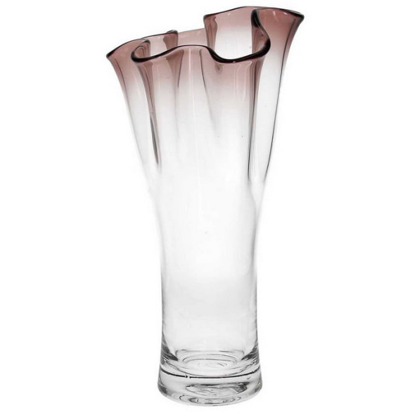 Ваза Glass Design Bizarre 32 см, бордовая